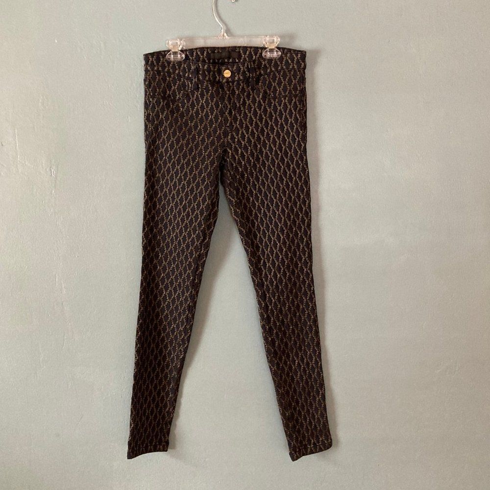Genetic metallic stretch brocade jeans size 28 inseam 29"
